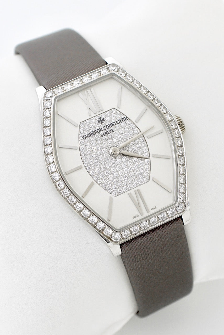 Vintage Vacheron Constantin Malte Lady 18k White Gold Diamond Wrist Watch