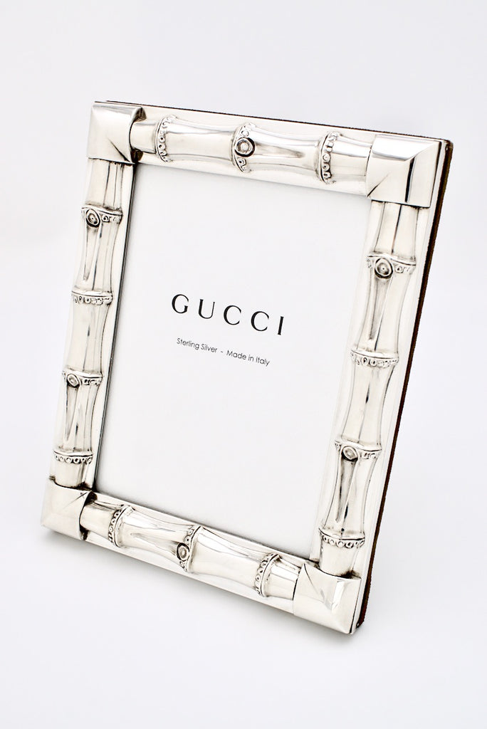 Vintage Gucci Sterling Silver Bamboo Photo Frame 1960s