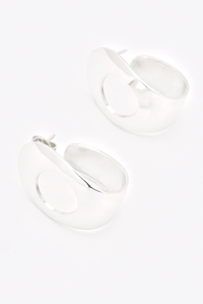 Vintage Gucci Sterling Silver Half Hoop Earrings