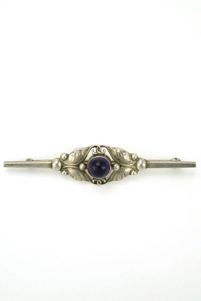 Georg Jensen silver amethyst bar brooch - design 224B