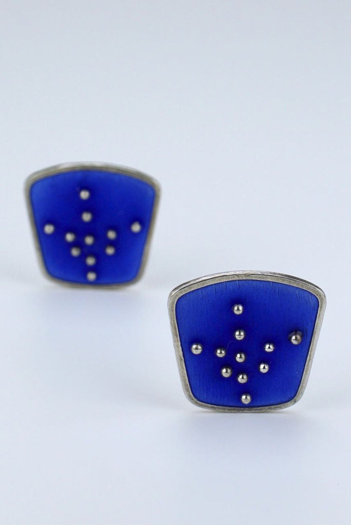 Norwegian Enamel silver clip earrings - Rasmussen