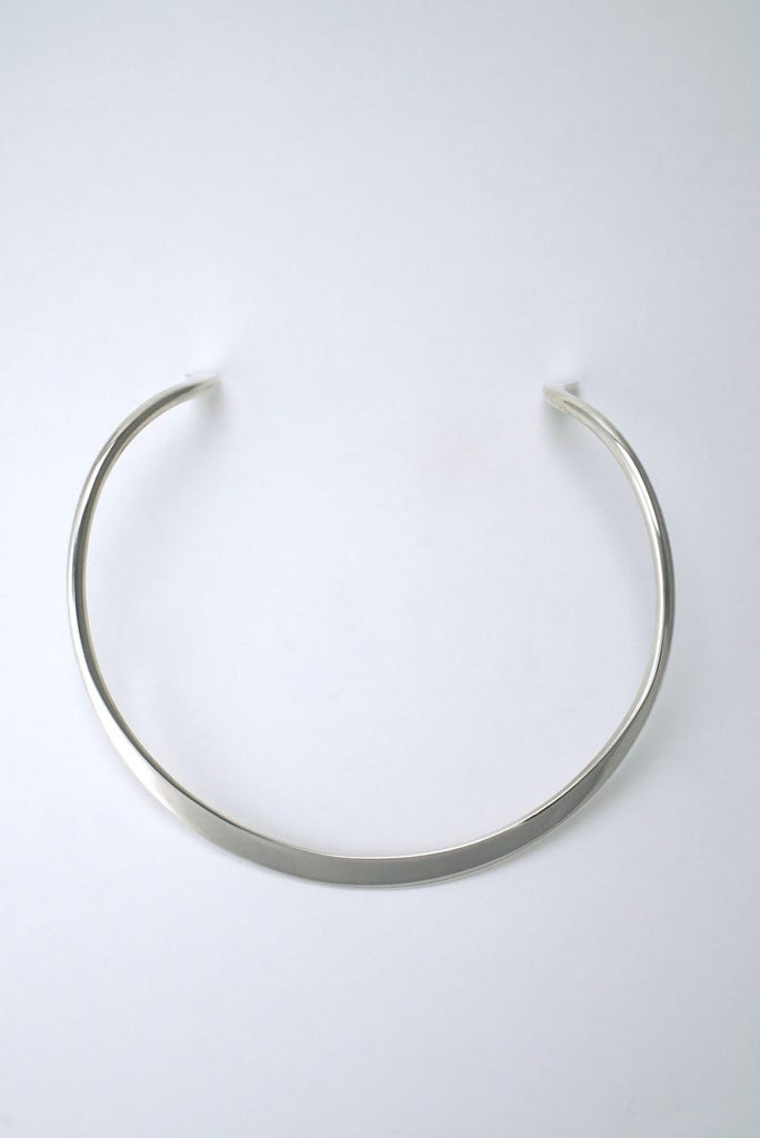 Georg Jensen silver amorphic neckring necklace - design A10