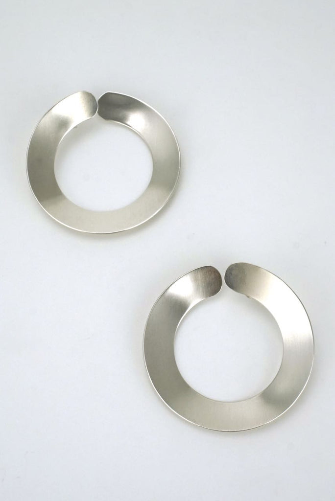 Hans Hansen silver large hoop earrings 1970s