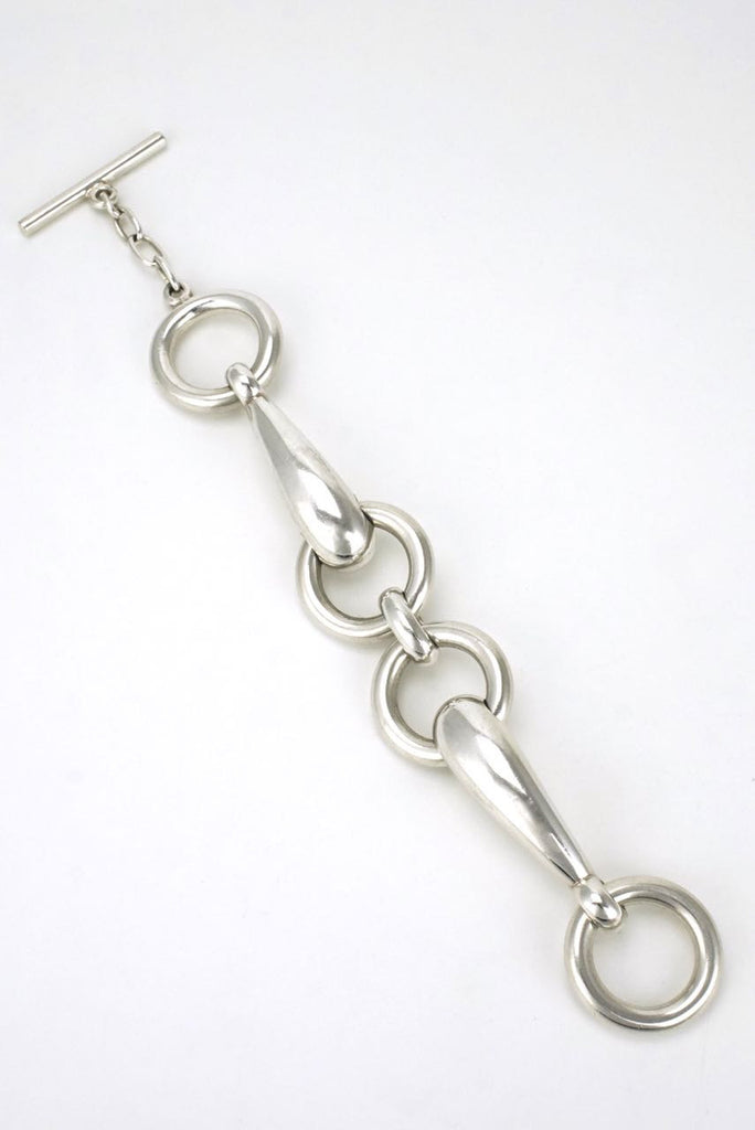 German heavy silver equestrian snaffle bracelet 1980s