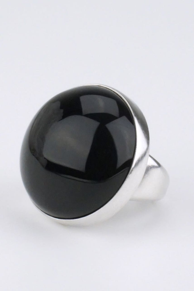 Georg Jensen silver onyx ring - design 90C