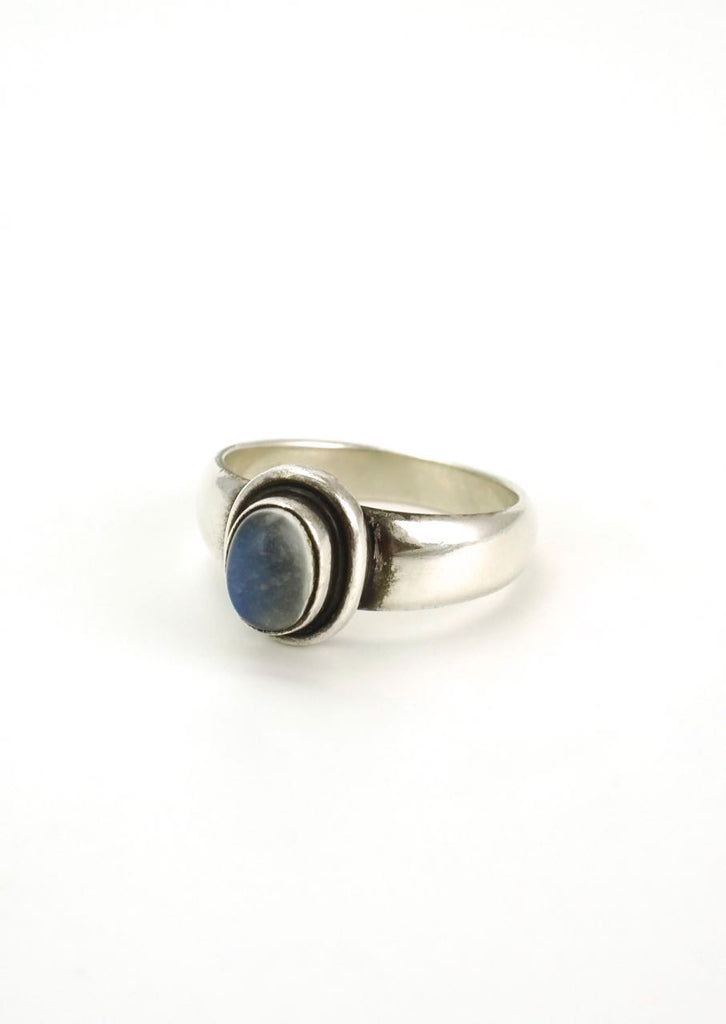 Georg Jensen silver moonstone cabochon ring - design 46C 1980s