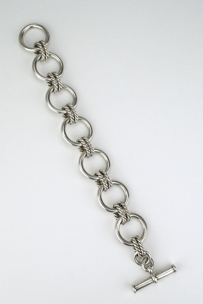 Gucci silver round and twist link bracelet