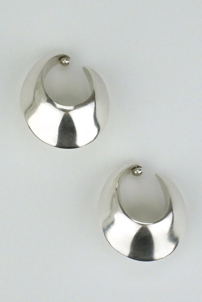 Georg Jensen silver domed hoop ear slings - design 126