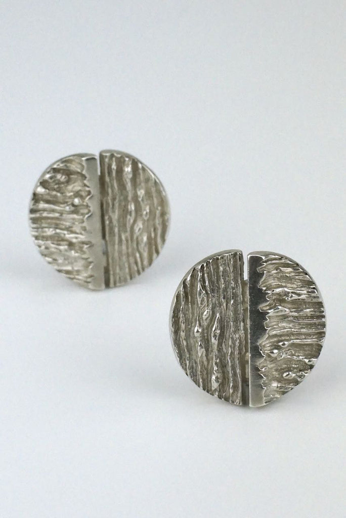 Knud Andersen silver textured clip earrings