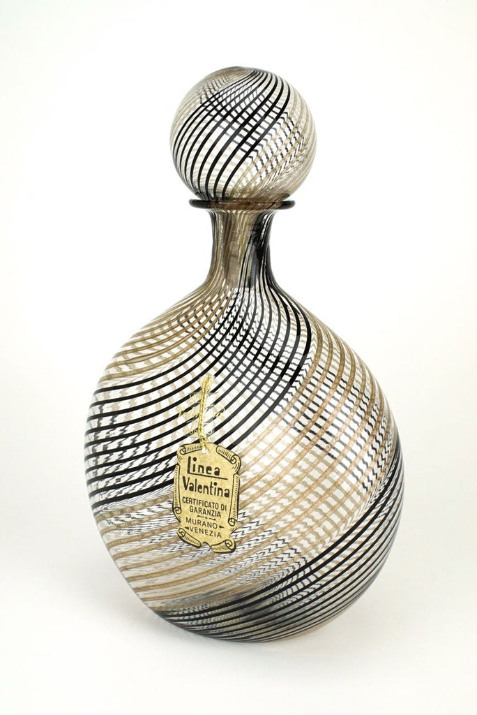 Murano latticino glass decanter Linea Valentina