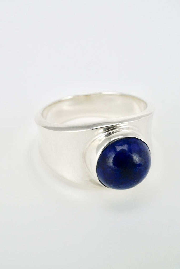 Vintage Georg Jensen silver and lapis ring - design 124