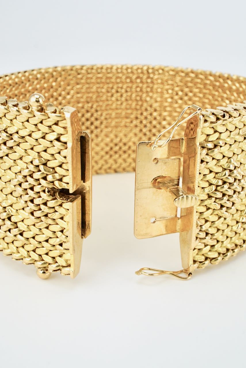 Vintage 18k Yellow Gold Curb Link Bracelet Italy  66mint Fine Estate  Jewelry