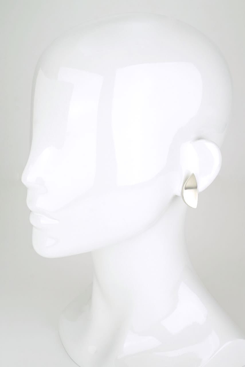 Hans Hansen silver leaf clip earrings