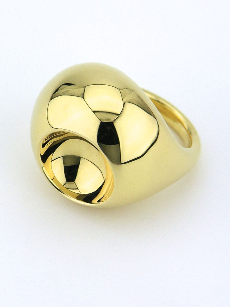 Vintage Georg Jensen 18k yellow gold cave dress ring - design 1509