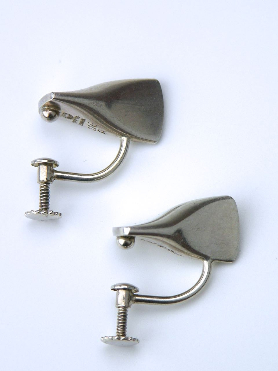 Georg Jensen silver modernist butterfly screw earrings - design 116A