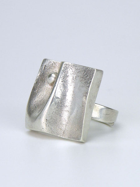 Vintage Matti Hyvarinen sterling silver square topographic ring 1970s ...